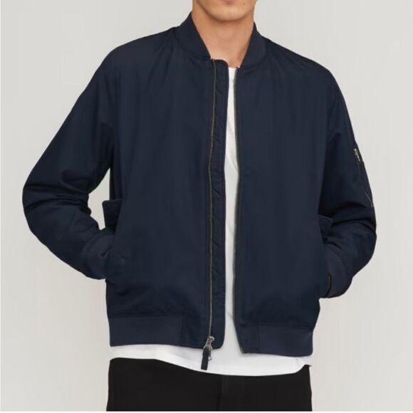 NWT Everlane The Bomber Jacket Uniform Navy Blue Medium - Picture 1 of 5